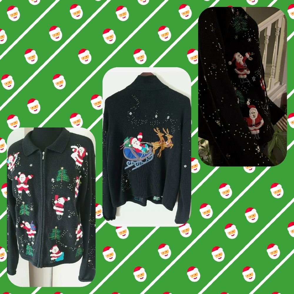 Women's Christmas Sweater Cardigan 2X (20-22)